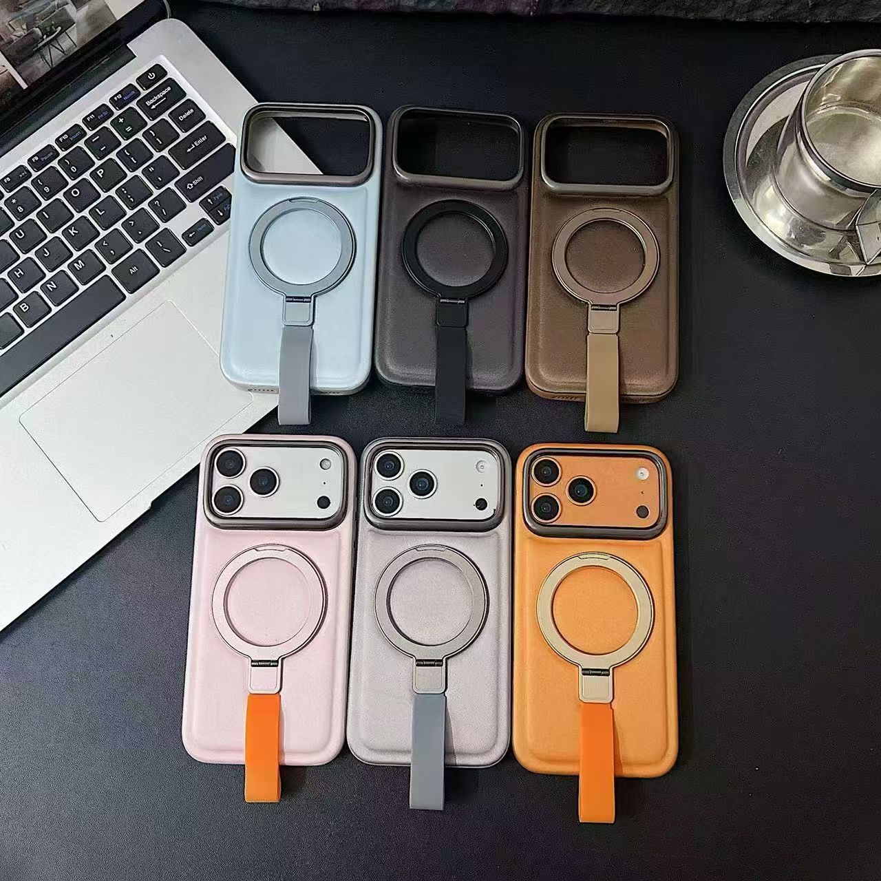 Mag Phone Case Compatible with iPhone 17 Pro Max, Magnetic Case with Ring Stand Holder and Shockproof Kickstand Grip Holder